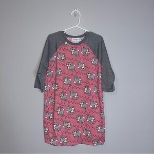 LuLaRoe Kids Shirt with Pink and Gray Disney’s Thumper Print